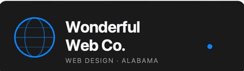 Wonderful Web Co. logo with globe icon, web design company based in Alabama